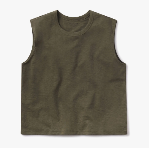 Relaxed Slub Tank Tee - Military Green